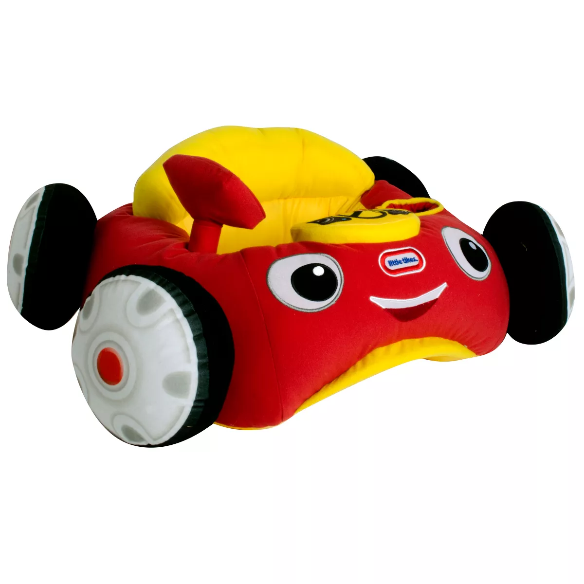 Little Tikes Cozy Coupe Plush Car Baby Toddler Lounger Seat with Working Car Horn, Reflective Side Mirror, and Convenient Cup Holder, Red Car