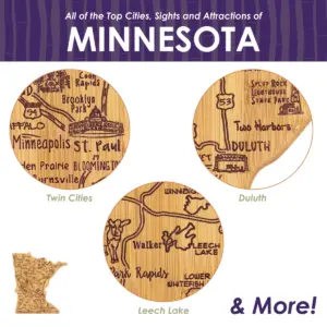 Totally Bamboo Destination Minnesota Cutting Board 13.25