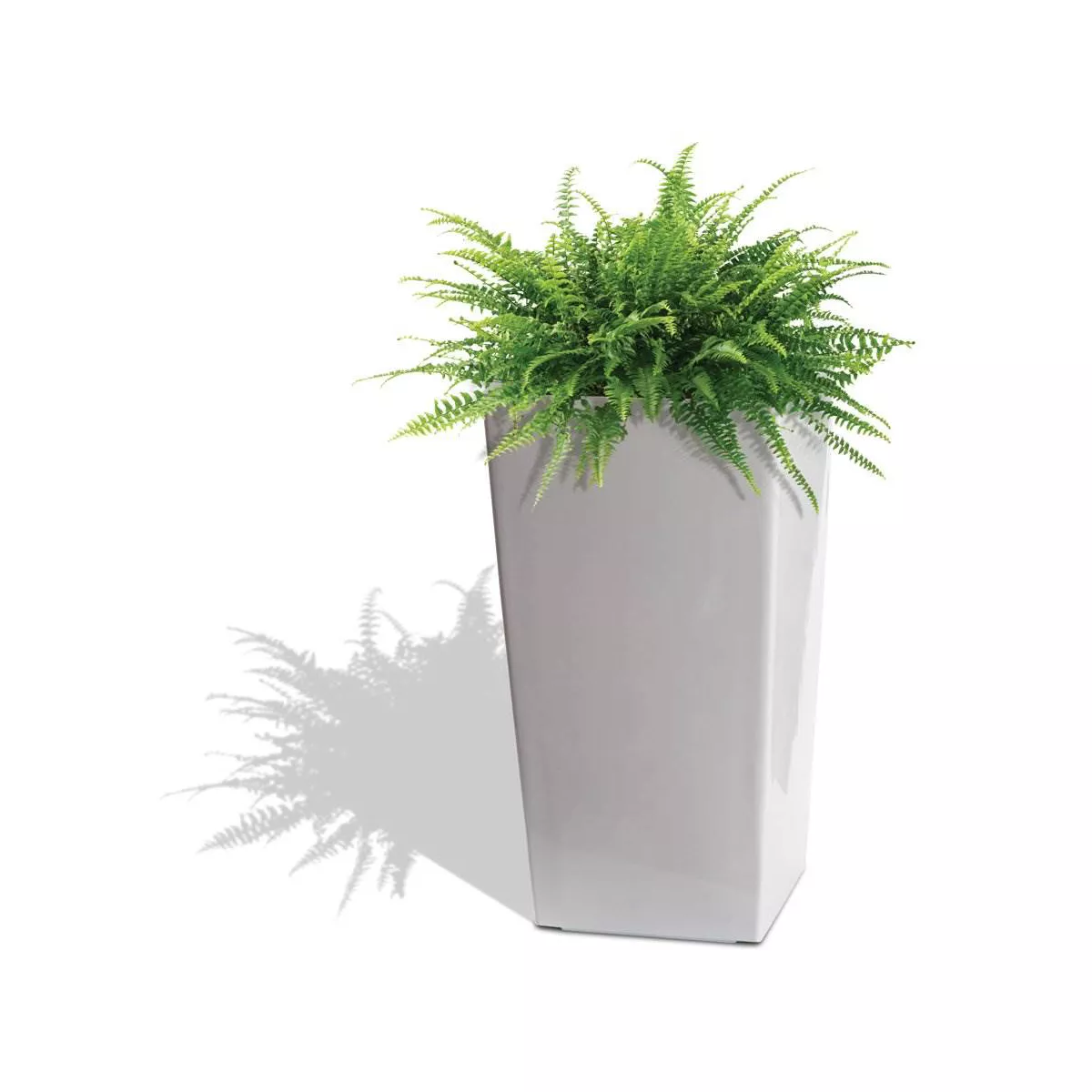 Algreen Modena Square Self-Watering Planter With Water Level Guide, Glossy White