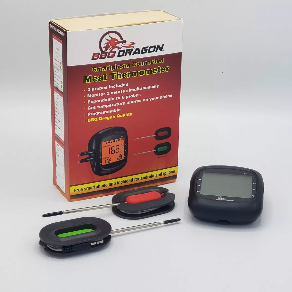 Wireless Probe Grill Thermometer Silver - BBQ Dragon