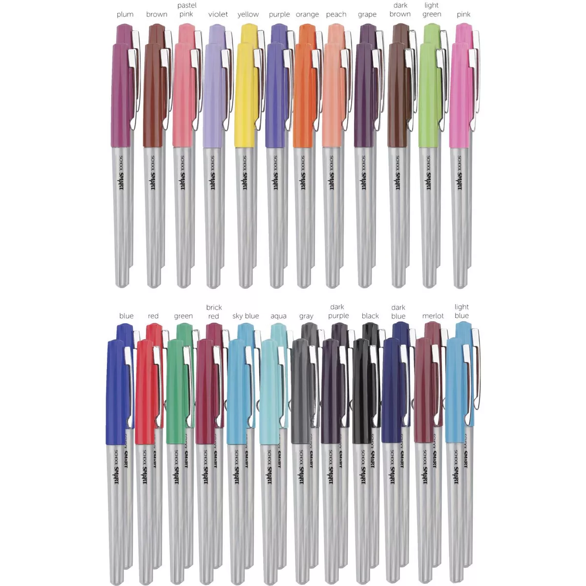 School Smart Ultra Fineliner Pen, 0.4 mm, Assorted set of 48