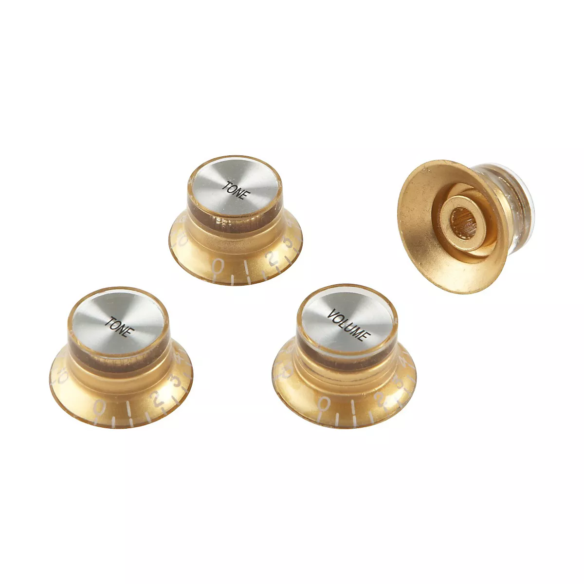 Proline Electric Guitar Top Hat Style Knobs 4-Pack Gold