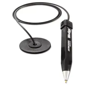 MMF Industries™ Wedgy Antimicrobial Coil Ballpoint Counter Pen with Round Base Blue Ink Medium 28408