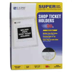 C-Line Clear Vinyl Shop Ticket Holder Both Sides Clear 15