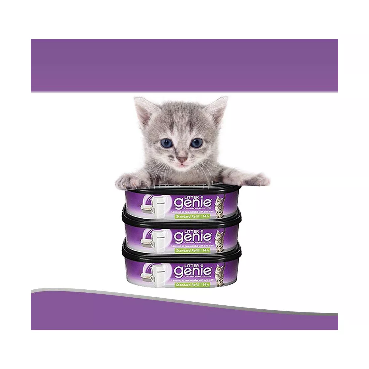 Litter Genie Ultimate Cat Litter Odor Control Refill, 14 Foot - 2pk
