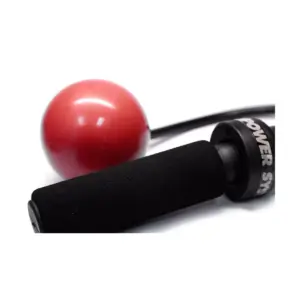 Power Systems Airope Pro Medium Resistance Compact Weighted Rubber Jump Rope Pair with Padded Grip Handles, Red