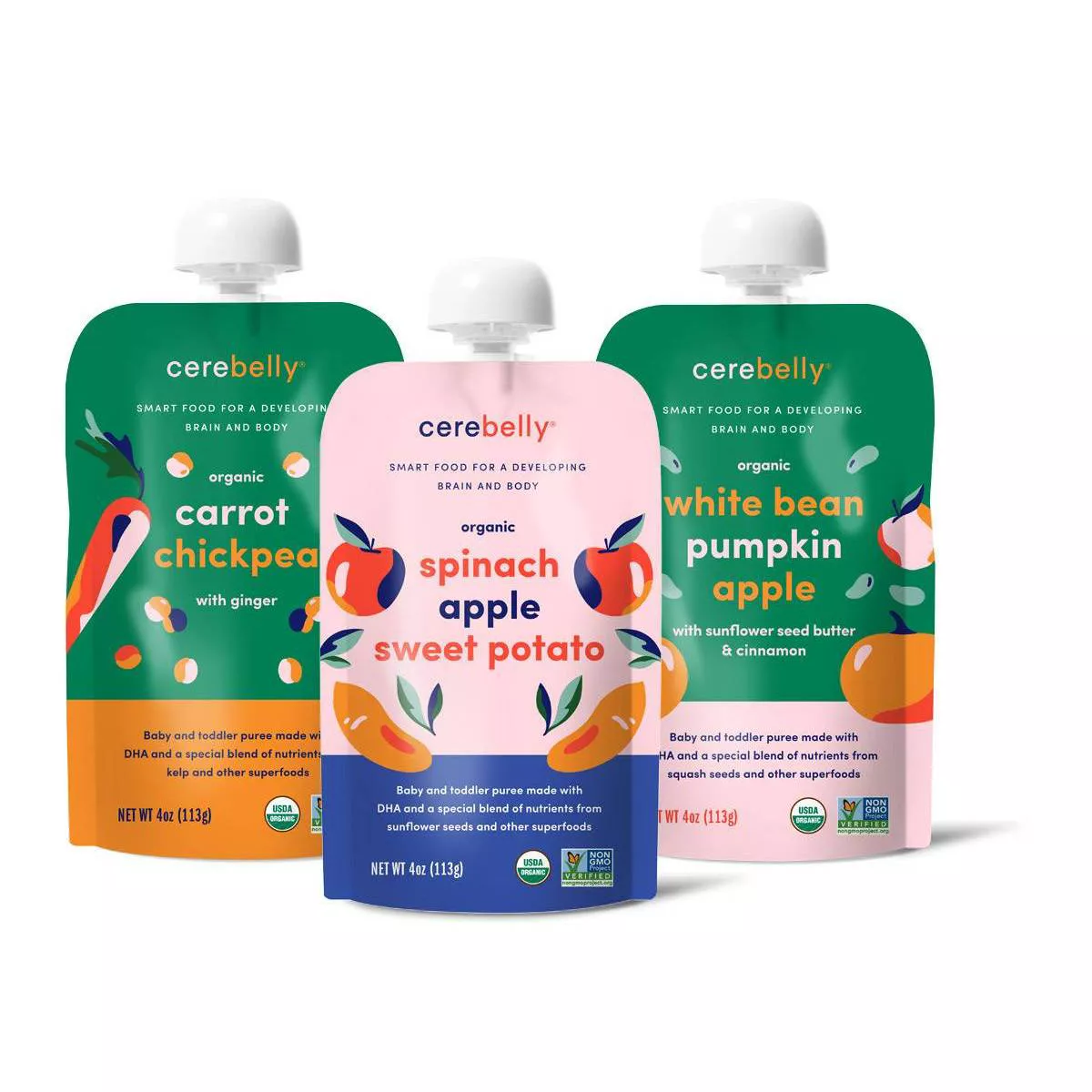 Cerebelly Clean Label Project Purity Award Winning, 10-11 Months Organic Baby Food Variety pk