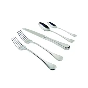 Gibson Home Manchester Classic Flatware Silverware Utensil Set with Spoons, Forks, and Knives for Kitchen Home Cutlery Use, Stainless Steel (20 Piece)