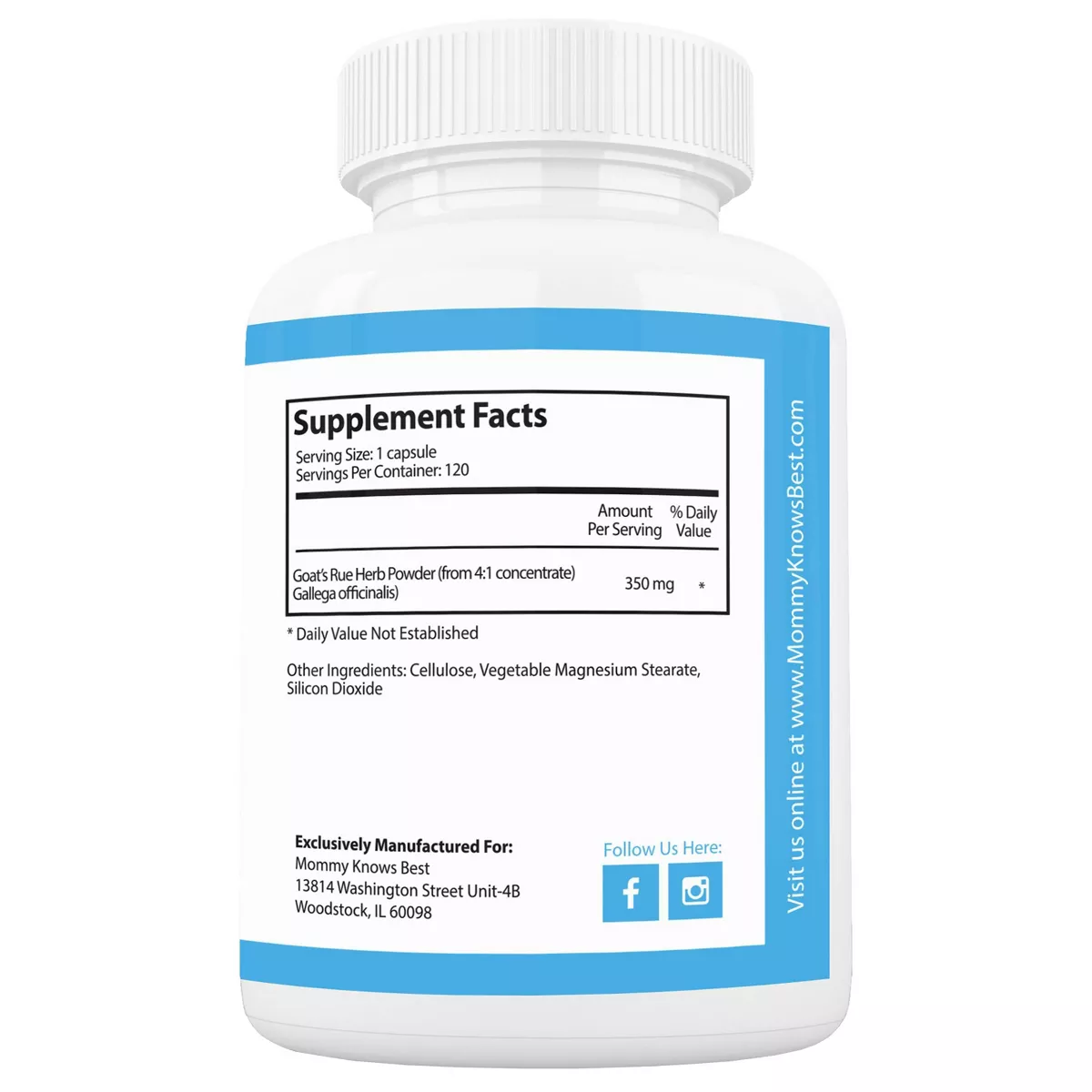 Mommy Knows Best Goat's Rue Lactation Aid Support Supplement - 120ct