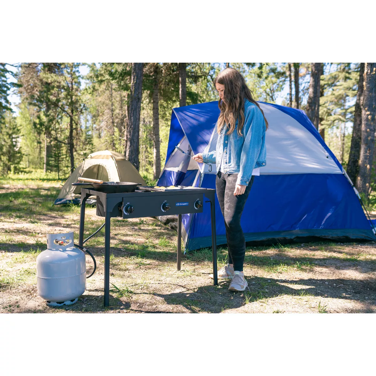 Stansport Outdoor Triple Burner Stove With Stand