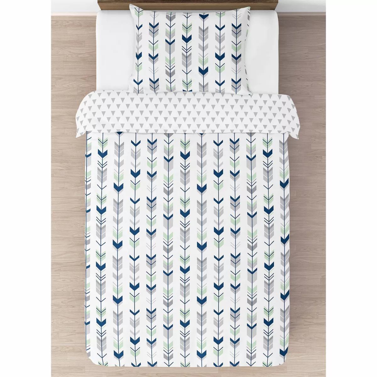Navy & Mint Mod Arrow Comforter Set (Twin) - Sweet Jojo Designs