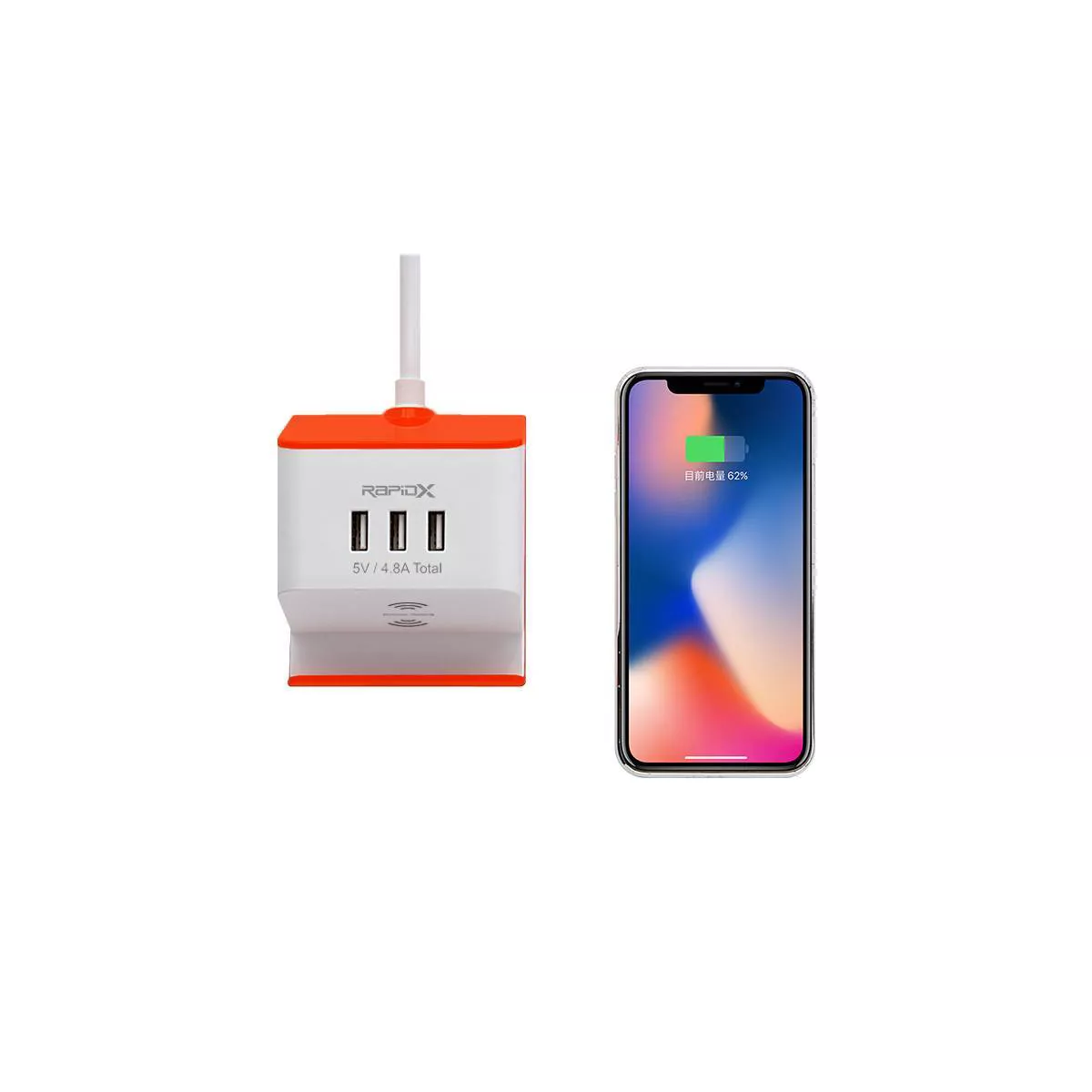 MyDesktop 29W Wireless Charging Stand with 3 USB Ports and 2 Power Outlets