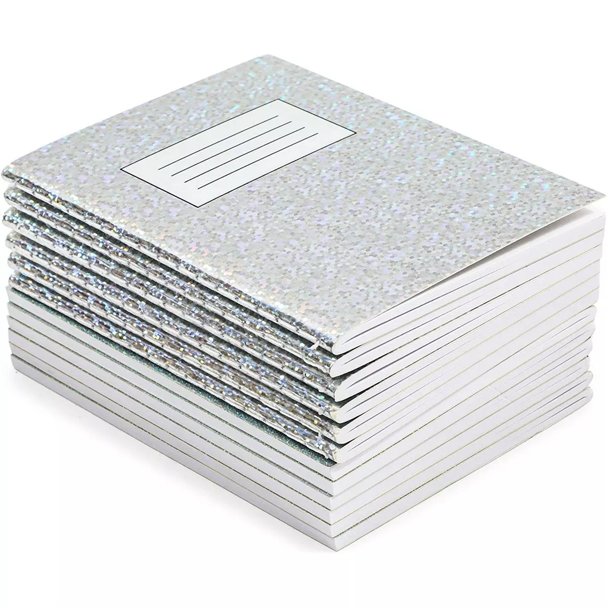 Juvale 12-Pack Holographic Mini Composition Notebooks Lined Journal (3.25 x 4.5 In, 60 Pages)
