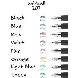 uni-ball Signo 207 Retractable Gel Pen Black Ink 0.7mm Dozen 33950
