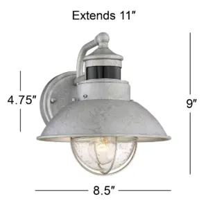 John Timberland Outdoor Wall Light Fixture Farmhouse Galvanized 9