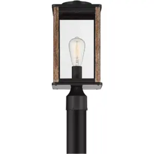 John Timberland Modern Farmhouse Outdoor Post Light Fixture Dark Bronze Wood Grain 17