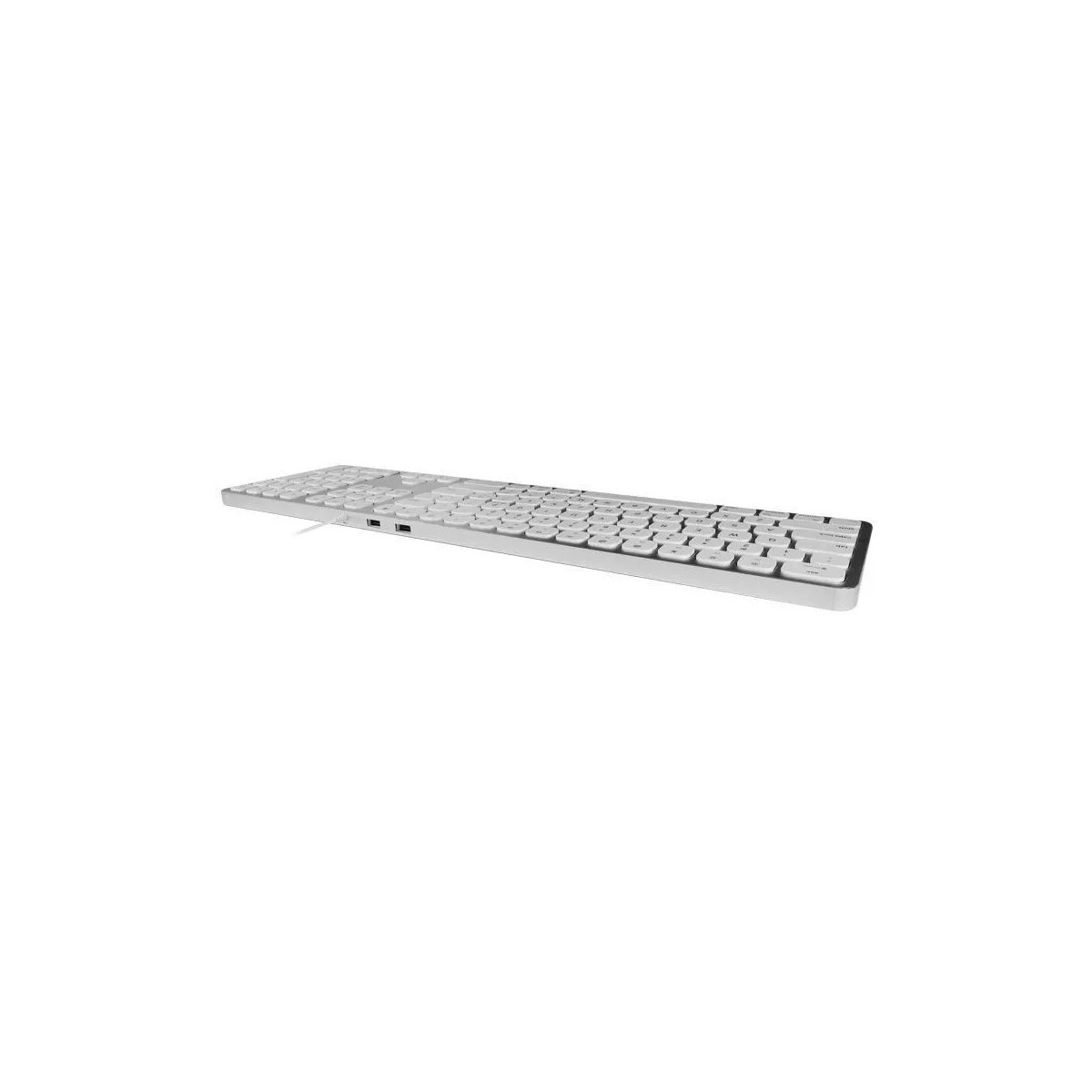 Macally Full Aluminum Wired Keyboard With Number Keypad and 2 Port USB Hub