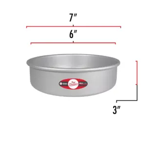 Fat Daddio's PRD-63 Anodized Aluminum Round Cake Pan with Solid Bottom, 6 x 3
