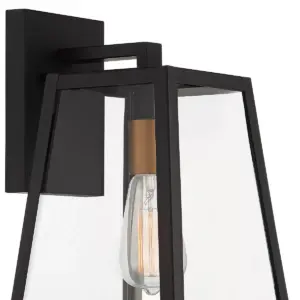 John Timberland Modern Outdoor Wall Light Fixtures Set of 2 Mystic Black Gold 13