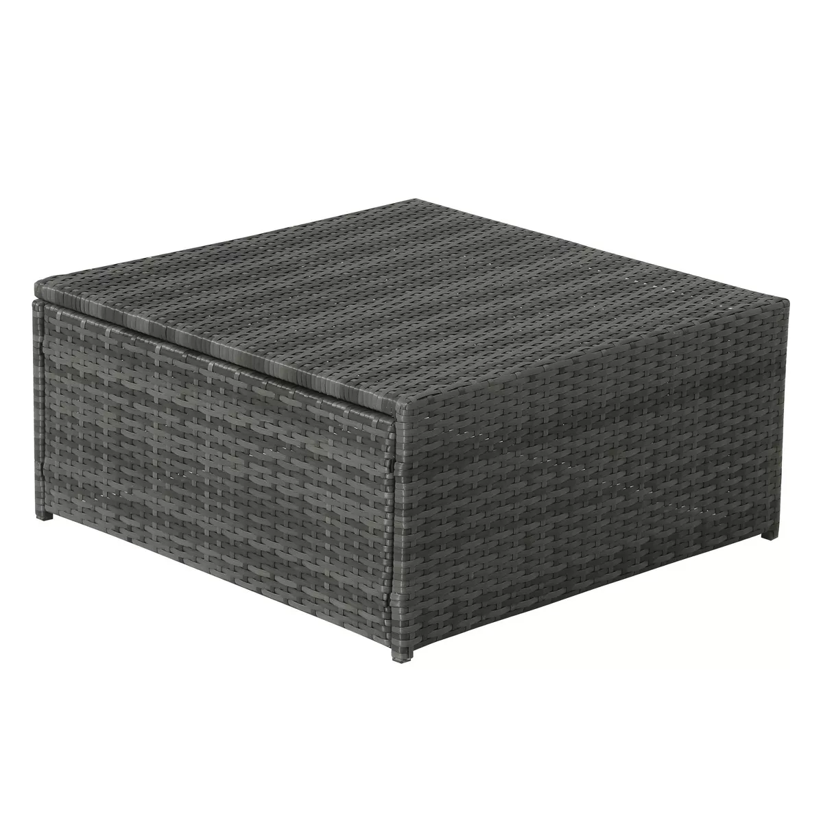 5pc Wicker Rattan Sofa Set with Gray Cushions - Accent Furniture