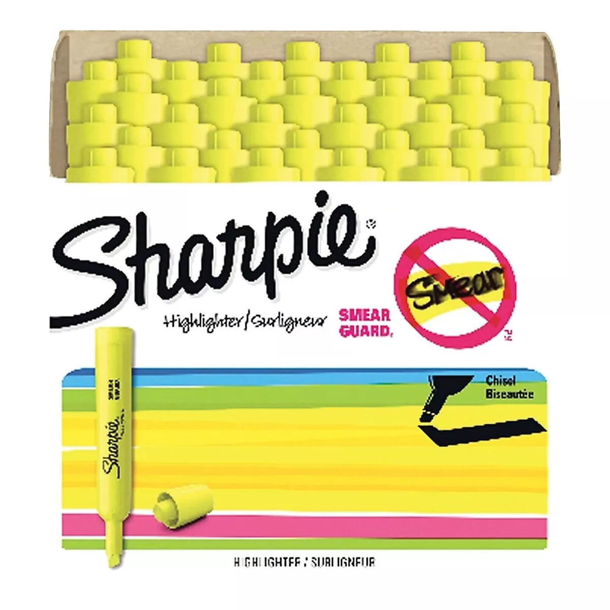Sharpie Accent Tank Style Highlighter Chisel Tip Fluorescent Yellow 36/Box 1920938