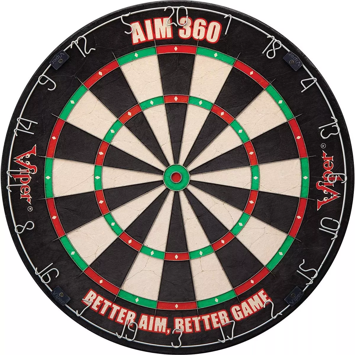 Viper AIM 360 Sisal Self Healing Practice Dartboard w/ Removable Aiming Circles