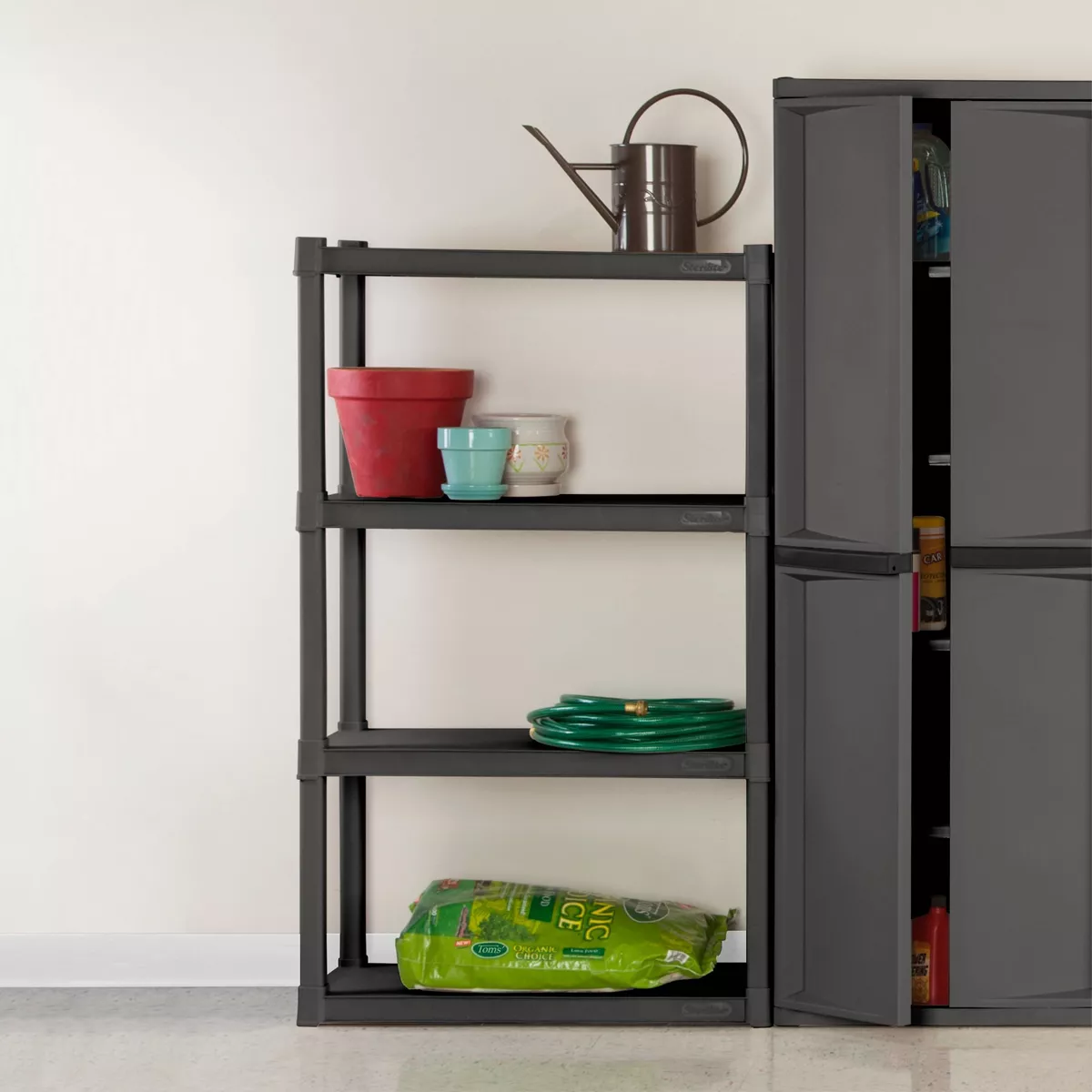 Sterilite 4-Shelf Storage Unit Gray