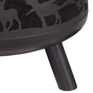 John Timberland Rustic Black Fire Pit Round 30