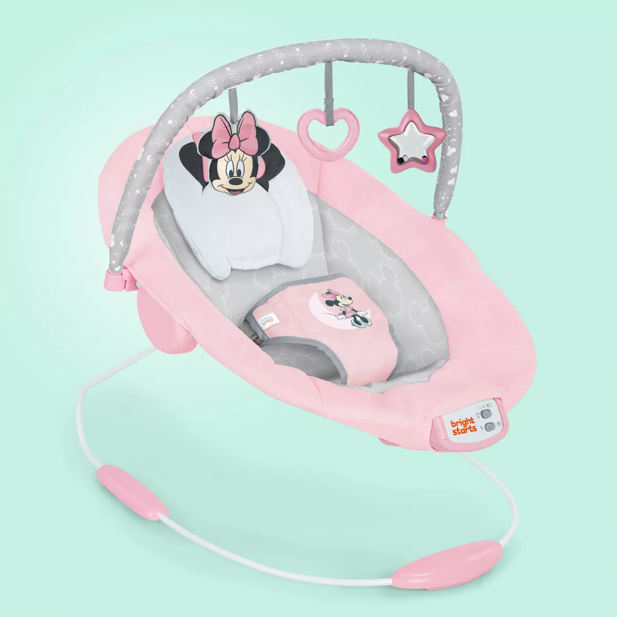 Bright Starts Minnie Mouse Rosy Skies Cradling Baby Bouncer - Pink