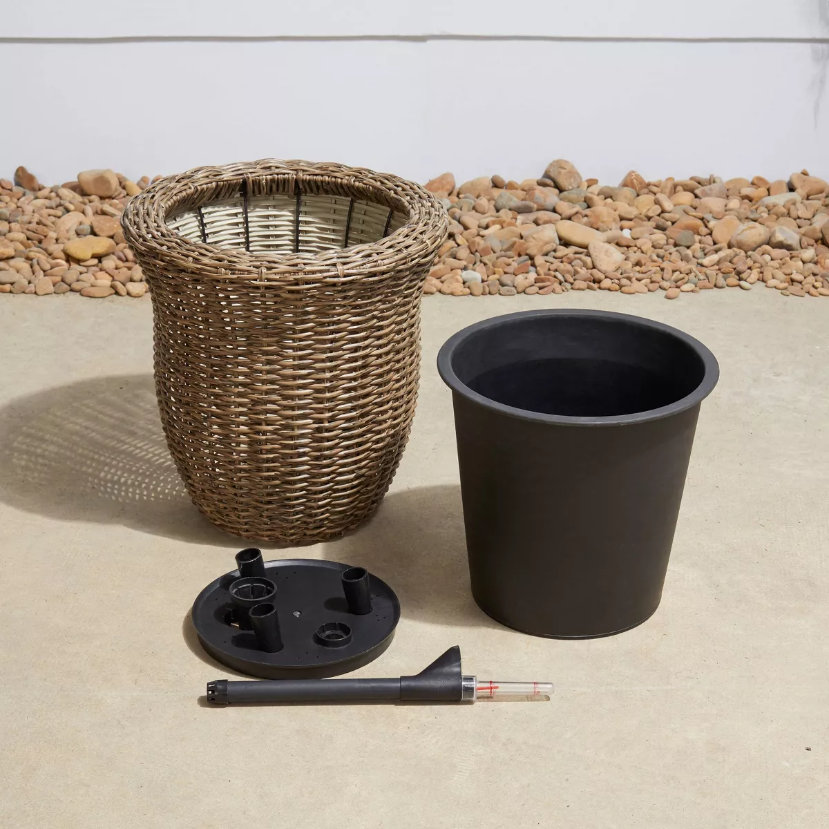 Ocala Curved Oval Self-Watering Planter Mocha - Vifah