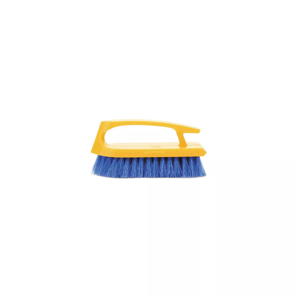 Rubbermaid Commercial FG648200COBLT Long Handle 6 in. Scrub Brush - Yellow/Blue