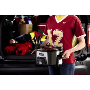 Crock-Pot Cook & Carry Digital Slow Cooker with Heat Saver Stoneware, Brushed Stainless Steel, SCCPCTS605-S