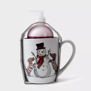 16oz Ceramic Merry Christmas Mug and Lotion Gift Set - Peppermint & Pine