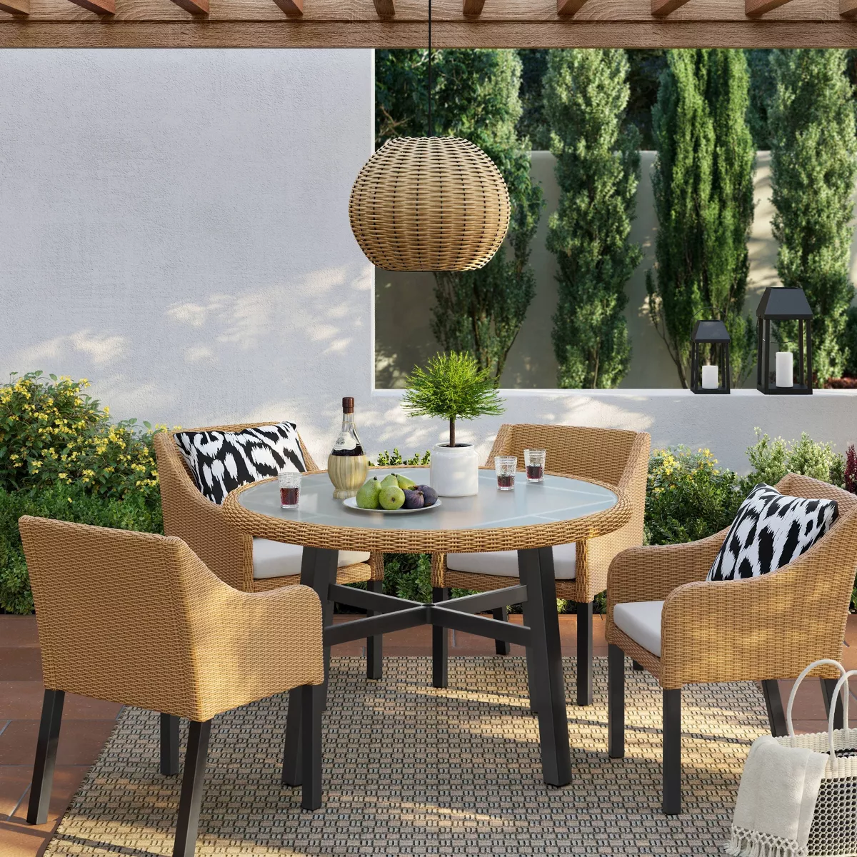 Berkshire 4pk Patio Dining Chair - Linen - Threshold™