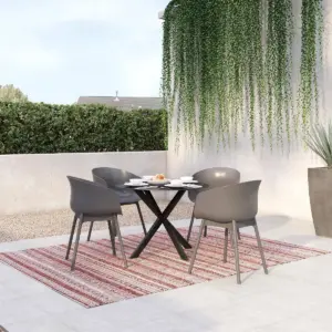 York 2pk Extra Large Dining Chairs Indoor/Outdoor Charcoal - Novogratz