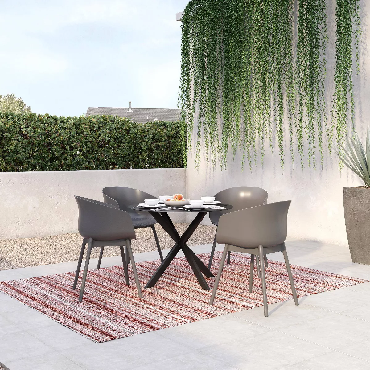 York 2pk Extra Large Dining Chairs Indoor/Outdoor Charcoal - Novogratz