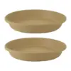 HC Companies Classic 24 Inch Round Flower Pot Plant Saucer, Sandstone (2 Pack)