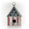 Alpine 10" Vintage Patriotic Iron Birdhouse