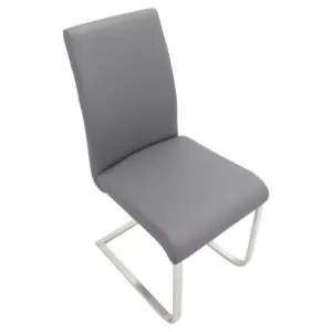 Set of 2 Foster Contemporary Dining Chair Stainless Steel/Gray - LumiSource