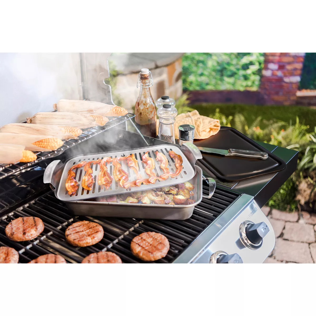 Char-Broil Grill Cookware Grill Topper Pan - Silver