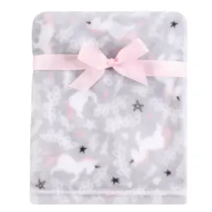 Hudson Baby Infant Girl Plush Blanket with Security Blanket, Whimsical Unicorn, One Size