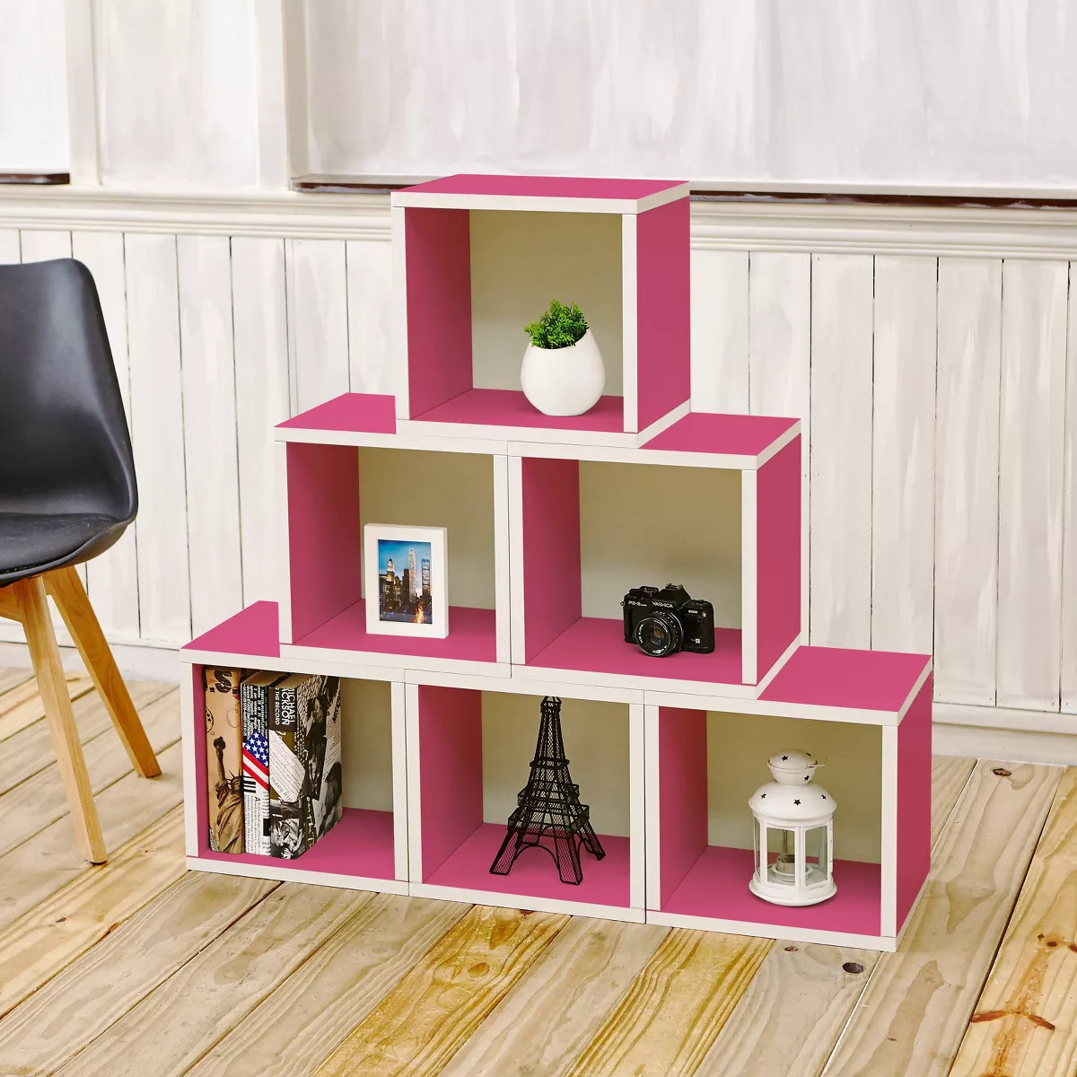 Way Basics Stackable Eco Cube Storage Cubby Organizer - Pink
