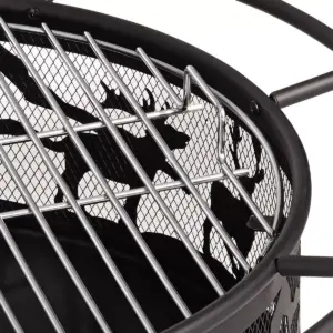 John Timberland Rustic Black Fire Pit Round 30