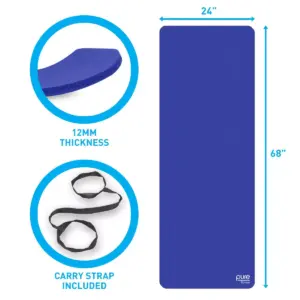 Pure Fitness Deluxe Yoga Mat - Iris Blue (12mm)