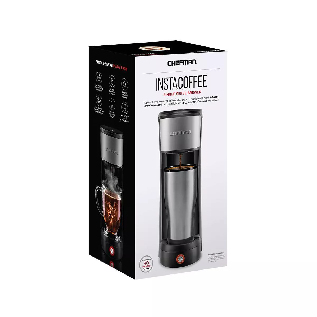Chefman InstaCoffee Single-Serve K-Cup Coffee Maker - Silver