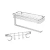 mDesign Wall Mount Metal Storage Organizers for Kitchen - 2 Piece Set - Chrome