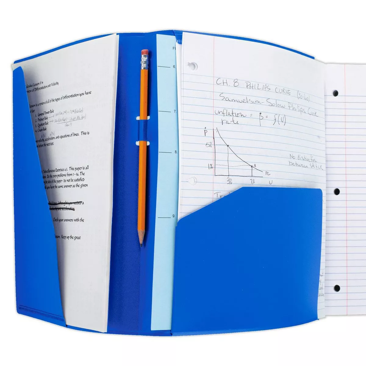 Composition Notebook College Ruled Trifold 2-Pocket Folder Cobalt - Five Star