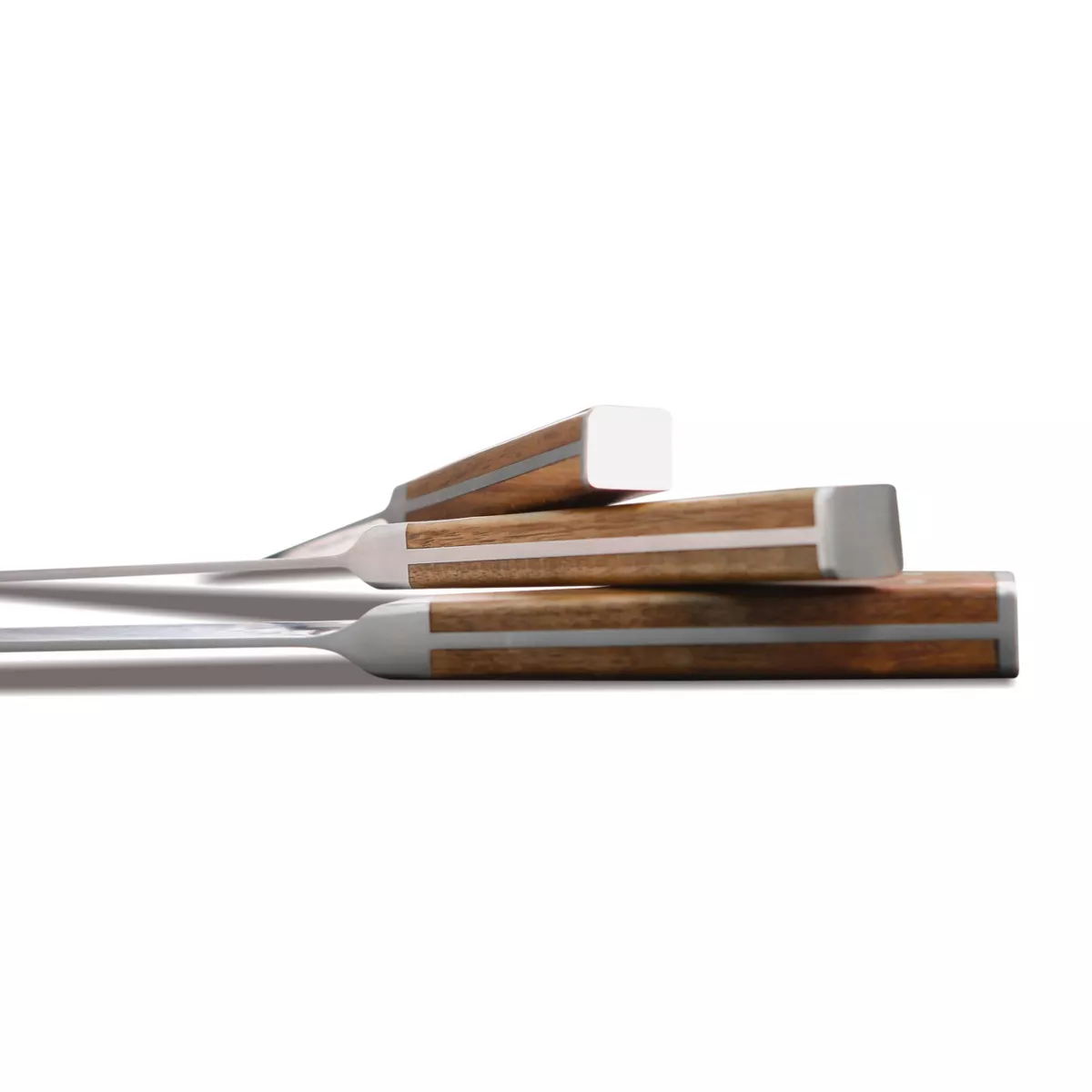 Schmidt Brothers Cutlery 6pc Walnut and Brass Knife Block Set