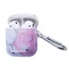Insten Marble Protective Airpods Case Smooth Cover with Portable Keychain Compatible with Apple Airpods 2nd & 1st Generation, Pink