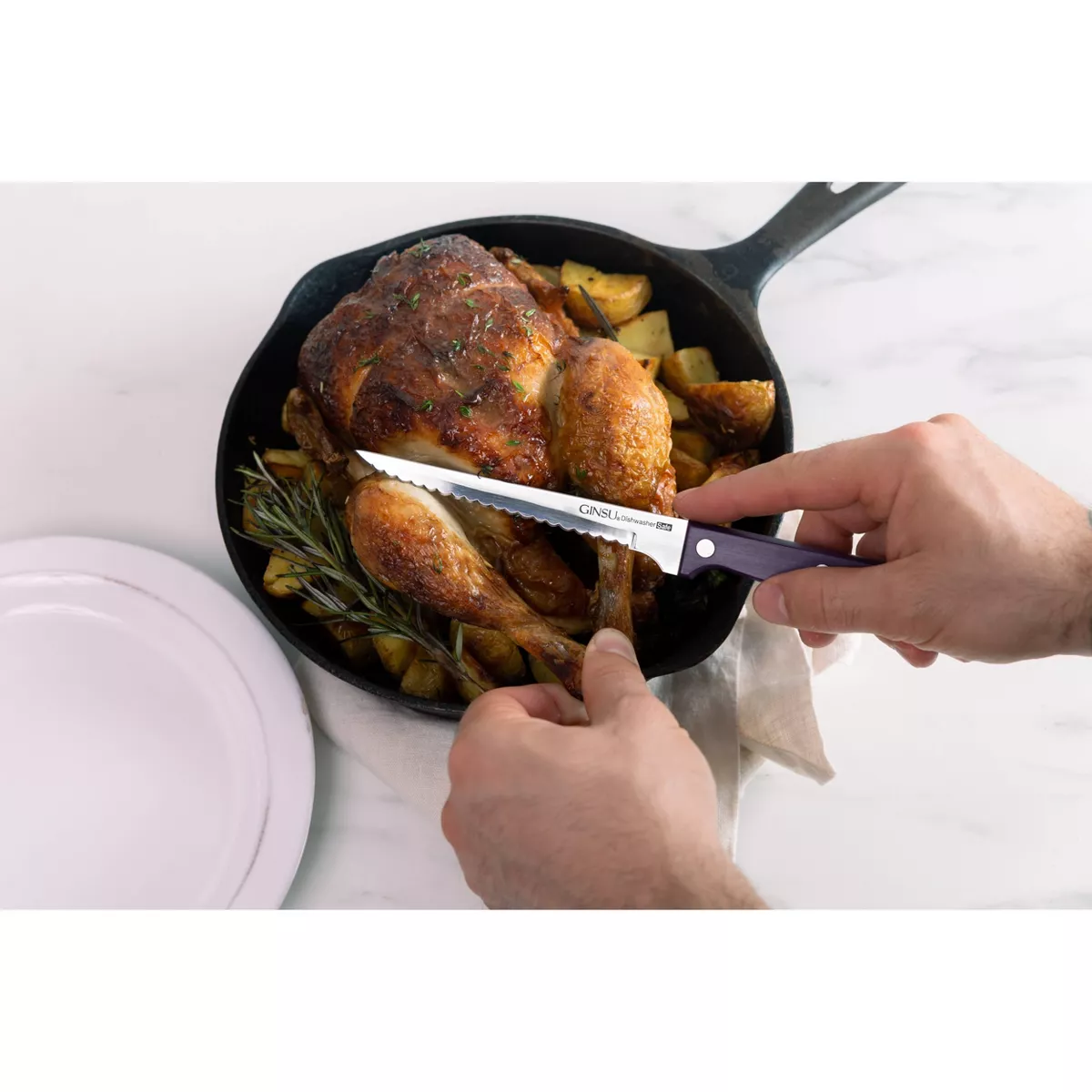 Ginsu Kiso Dishwasher Safe 14pc Knife Block Set Purple